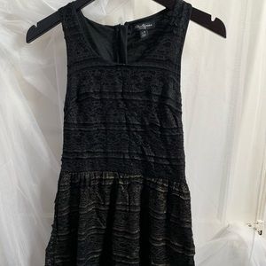 Black and gold lace dress